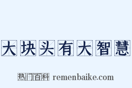 大块头有大智慧是什么意思的图片